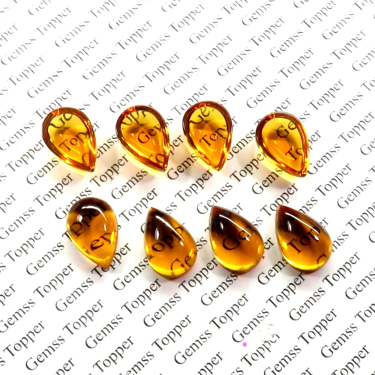 Citrine 7x9 mm Pear Cabochon